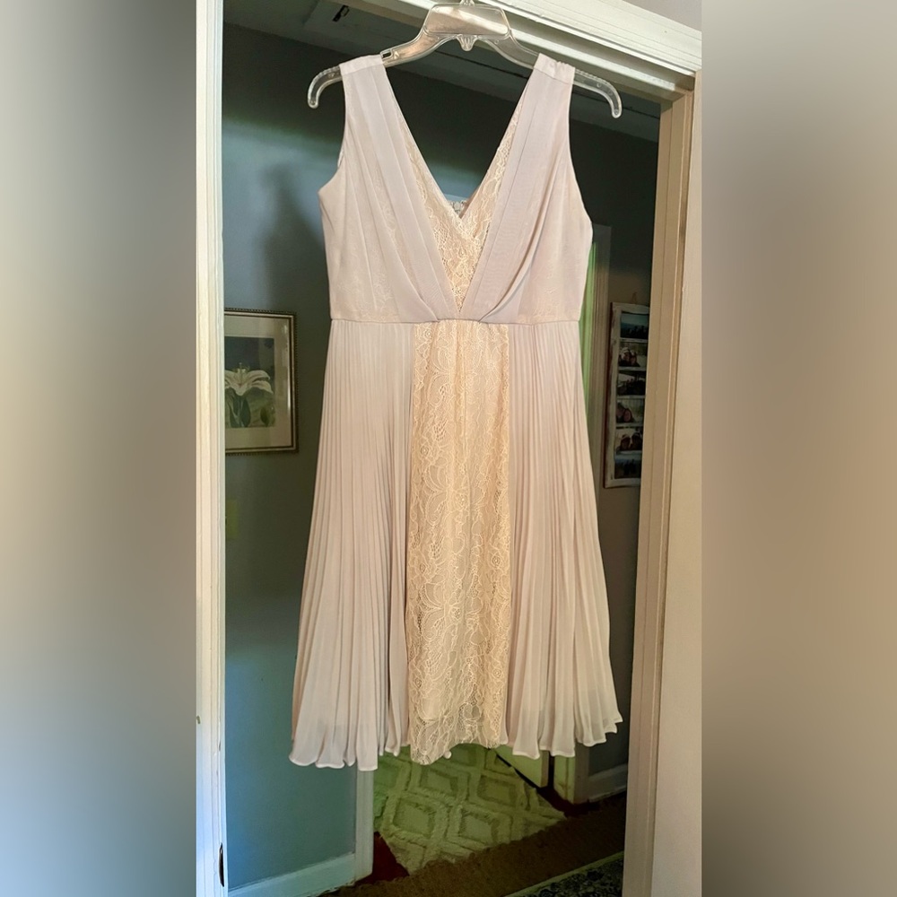 Brand New, Maxandcleo lace, grey pleated midi dress. Truly lovely and feminine
